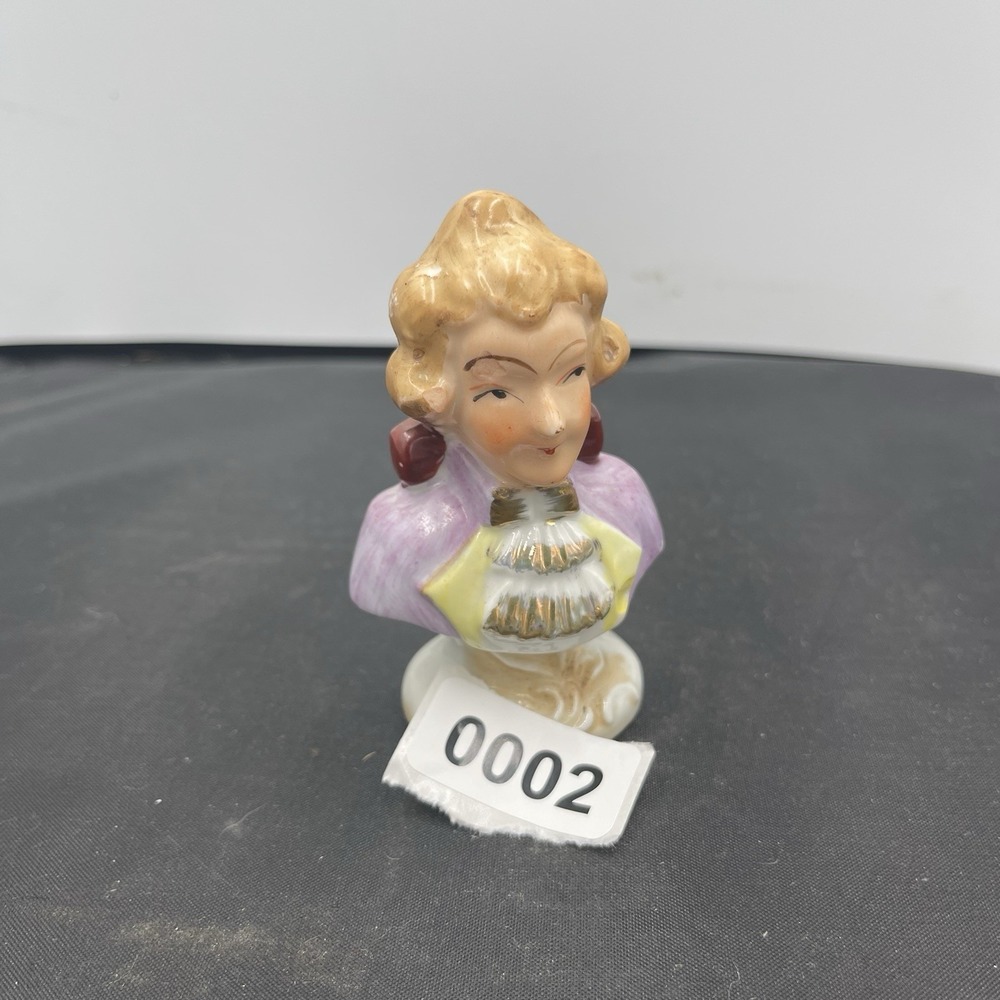 2-Vintage Hand Painted Head Bust‎ Man Japan Figurine /vase 2 Of Them!